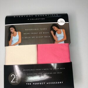 Everyday essential NWT Tanks Reversible from V-neck to Scoop neck. Size L-XL